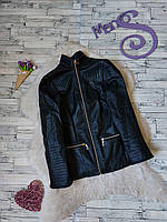 Кожаная куртка Stradivarius черная женская