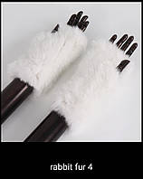 Меховые рукавицы, варежки из кролика 20см. Меховые рукавички из меха белого цвета