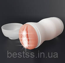 Мастурбатор-вагіна в банці з вібропулею Sex In A Can Vagina Lotus Tunnel Vibrating, фото 5