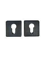 Накладка для дверных ручек под цилиндр Vortex Black(matte) квадрат черного цвета