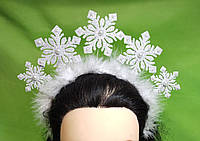 Обруч на голову зі сніжинками сніжинка снігова королева корона снежинки детский карнавальный набор корона снеж