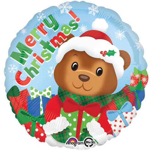 А 18" Christmas Bear Balloon. Фольгований шар нового світу