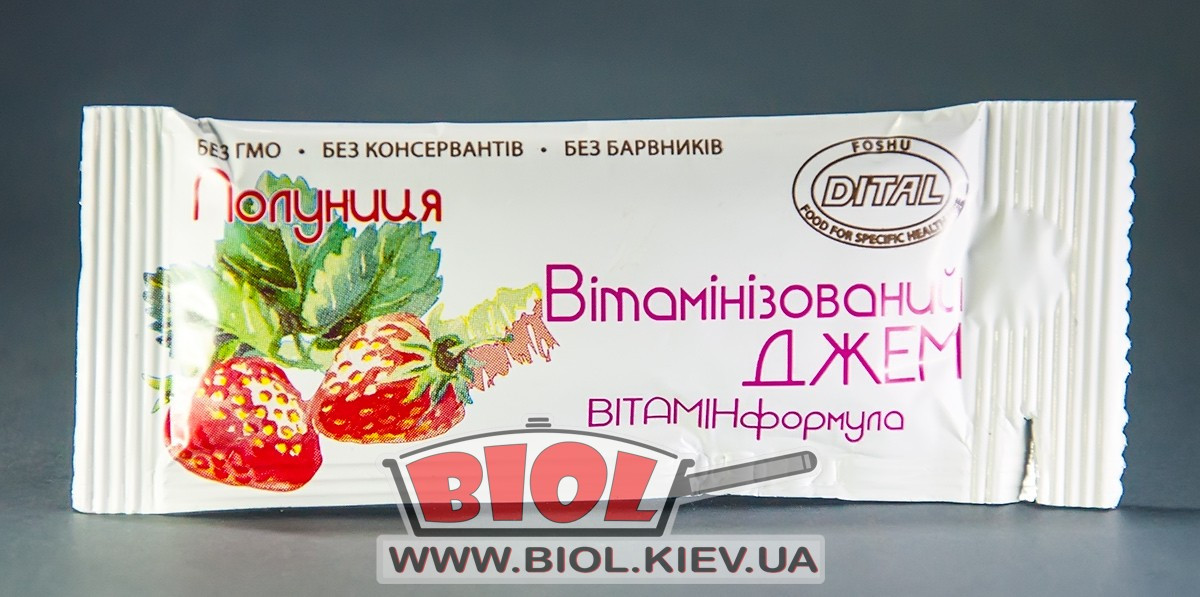 Джем 20 г Полуниця з вітамінами FOSHU