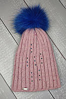 Плетена вовняна шапочка для дівчинки