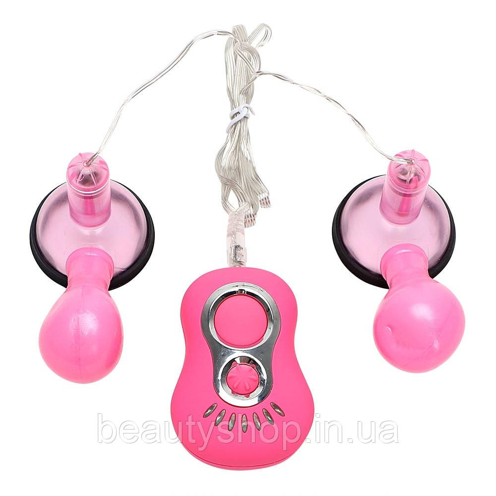 Вакуумний вібратор масажер для грудей UMANIA стимуляція сосків і клітора рожевий 7 режимів вібрації