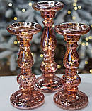 Світний скляний новорічний свічник LED "Закот" 27 см, фото 2