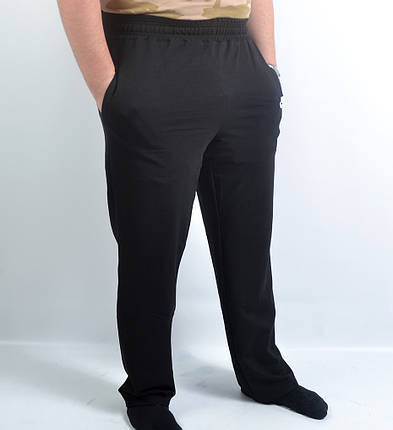 Штани спортивні чоловічі трикотажні у великих розмірах Штани чоловічі бренд 3 кишені — батал 56 Чорний, фото 2