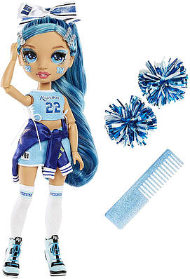 Rainbow High Cheer Skyler Bradshaw – Blue Cheerleader Fashion Doll with Pom Poms and Doll Acc. Лялька Чер-лідер