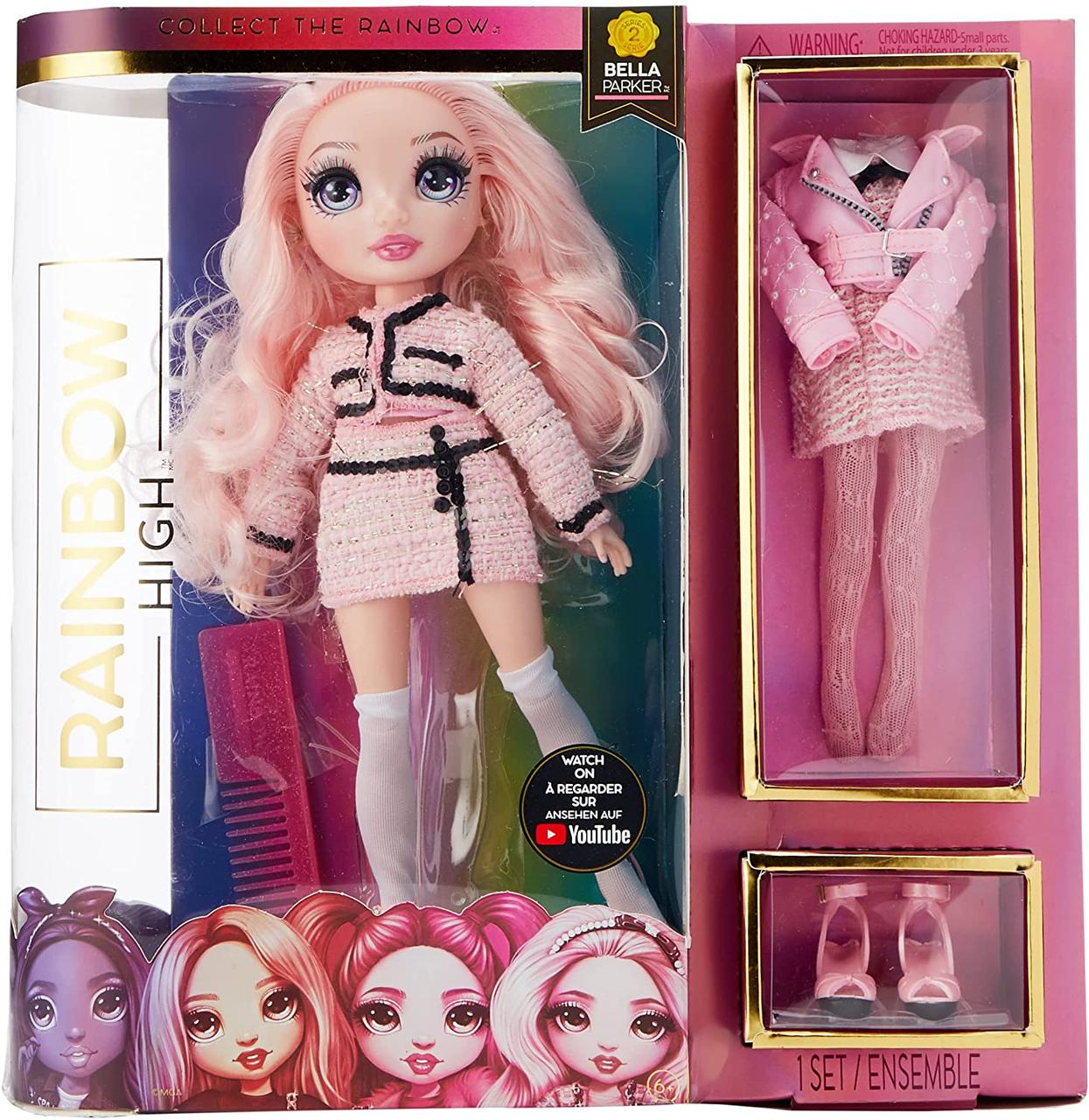 Rainbow High Bella Parker – Pink Fashion Doll with 2 Complete Doll Outfits to Mix & Match. Кукла Белла Паркер