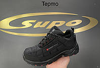 Женские зимние кроссовки Supo termo черные с красным логотипом 36-41 размер