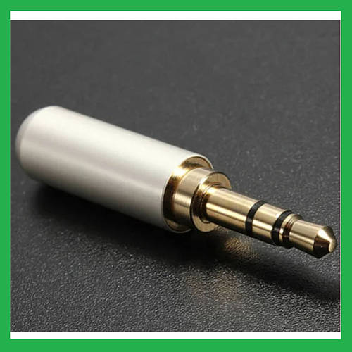 Штекер JACK 3,5 стерео БІЛИЙ металевий корпус, позолочені контакти. 1шт ...