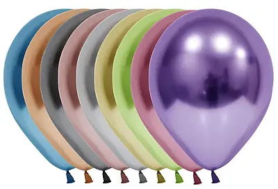 BAL 12" Хром ассорті. Кулі повітряні латексні кульок кольорів