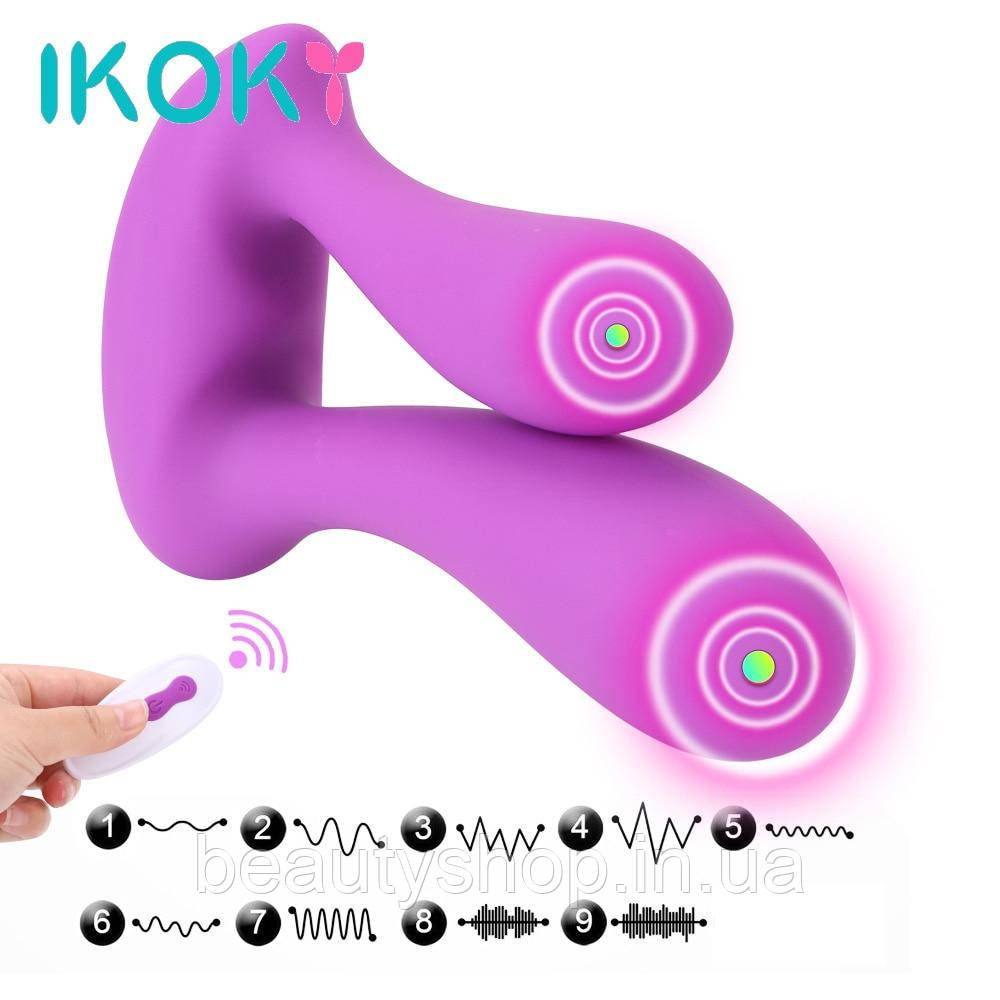 Анальний масажер з подвійною головкою IKOKY – вібратор G-Spot із пультом дистанційного керування