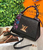 Модная женская чёрная сумка с ручкой Louis Vuitton Луи Витон