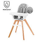 Стілець для годування 2в1 KiderKraft Tixi Grey, сірий, з підніжкою та знімним столиком-підносом, фото 2