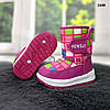 Чобітки дутики дитячі для дівчинки Hengji малинові 22-27 р, фото 6