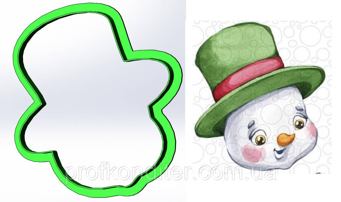 Пластикова вирубка "Сніговик №25", фото 1