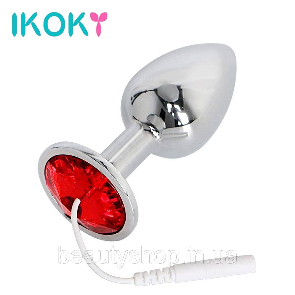 IKOKY Електро-анальна пробка, 28×70 мм, анальний штекер з електричним струмом