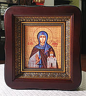 Икона Святая преподобная Ангелина в фигурном киоте, размер киота 20*18, лик 10*12, большой ассортимент именных