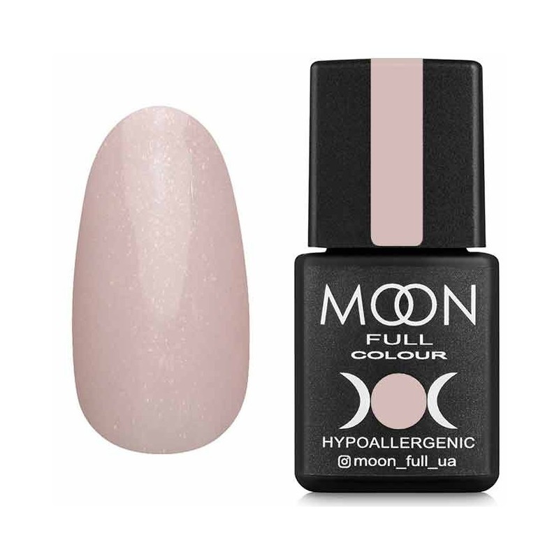 Гель-лак MOON FULL Opal color Gel polish №504 нiжно-рожевий (напівпрозорий з золотистим шимером), 8 мл Shimmer гель лак