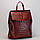 Жіночий бордовий рюкзак-сумка з натуральної шкіри з тисненням під шкіру крокодила Tiding Bag - 26552, фото 2