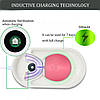 Ультразвукова щітка для зубів електрична силіконова з автоматичною стерилізацією BeWhite Ніжно-рожева, фото 2