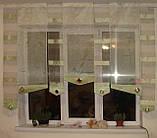 Комплект панельних фіранок Firanka Line 7шт карниз 200см салатовий з бежевим (10_3п), фото 3