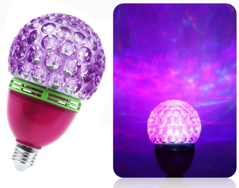 Диско лампа Disco Lamp Violet вращающаяся светодиодная диско лампа, фото 1