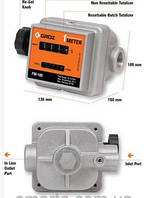 FM-100 - универсальный механический счетчик расхода бензина, дизельного топлива, биодизеля, легких масел/мин