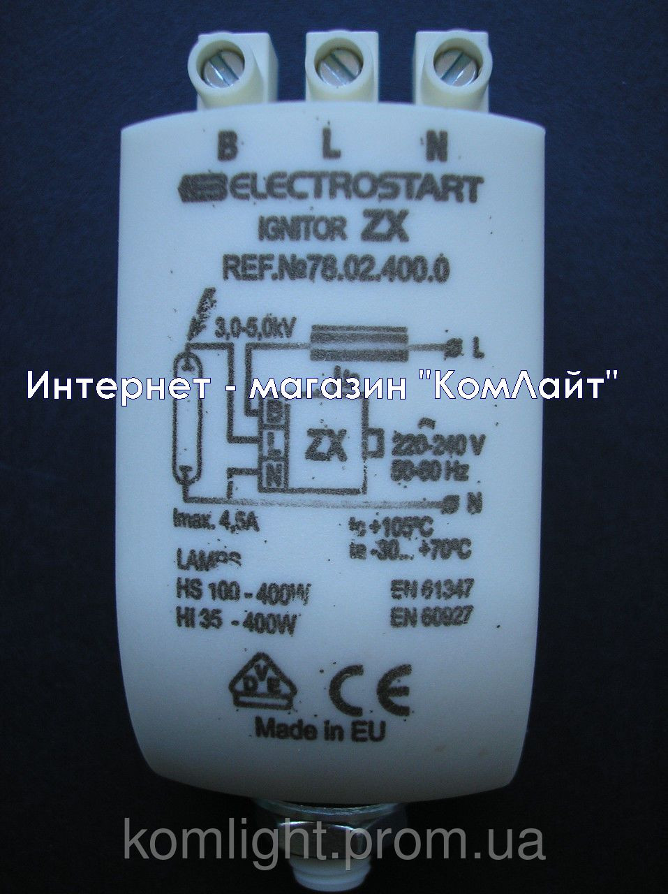 ИЗУ игнитор ELECTROSTART ZX 78.02.400.0 70-400Вт (Болгария) - фото 2 - id-p195267750