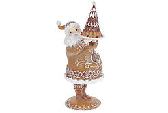 Декоративна фігурка Пряниковий Санта Клаус із пряничною ялинкою, 43 см