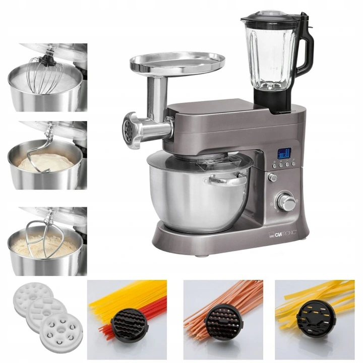 Кухонний комбайн, планетарний міксер, тістоміс CLATRONIC KM 3674 (+м'ясорубка, +блендер 1200Вт, 6.2 л, Німеччина), фото 1