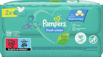 Дитячі вологі серветки Pampers Baby Fresh Clean, 104 шт.