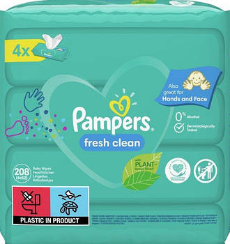 Дитячі вологі серветки Pampers Sensitive, 208 шт.