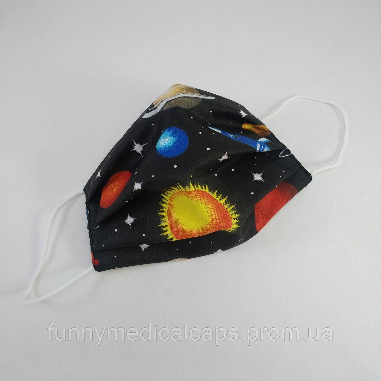 Маска медична "Космос на чорному", ціна 30 грн — Prom.ua (ID#1513520634)