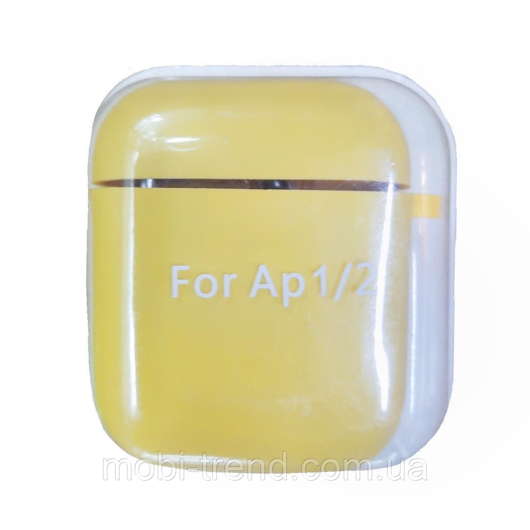 Чохол для AirPods 1/2 Silicone case Microfiber (з мікрофіброю) Yellow