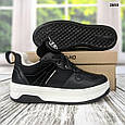 Кросівки жіночі на флісі демісезонні чорні на білій підошві Dago Style, фото 7