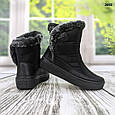 Чобітки жіночі зимові дутіки чорні з опушенням середньої висоти Paolla 2692, фото 2