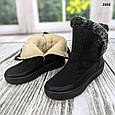 Чобітки жіночі зимові дутіки чорні з опушенням середньої висоти Paolla 2692, фото 3