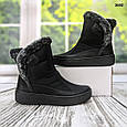 Чобітки жіночі зимові дутіки чорні з опушенням середньої висоти Paolla 2692, фото 4