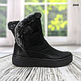 Чобітки жіночі зимові дутіки чорні з опушенням середньої висоти Paolla 2692, фото 5
