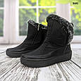 Чобітки жіночі зимові дутіки чорні з опушенням середньої висоти Paolla 2692, фото 8