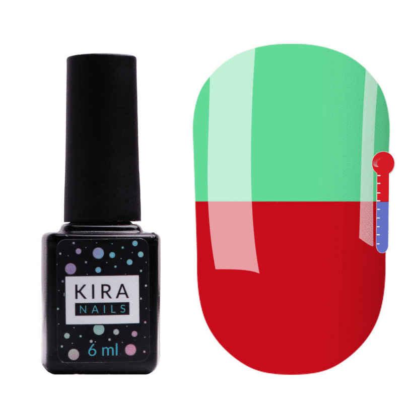 Термо гель-лак Kira Nails №T05 (бордовий, при нагріванні приглушений салатовий), 6 мл