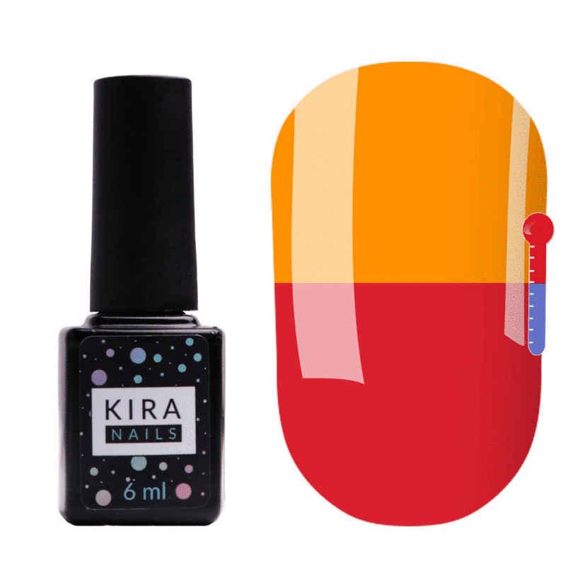 Термо гель-лак Kira Nails №T06 (приглушено-малиновий, при нагріванні насичений помаранчевий), 6 мл