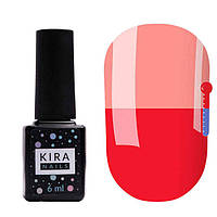 Термо гель-лак Kira Nails №T10 (червоно-кораловий, при нагріванні яскравий помаранчевий), 6 мл