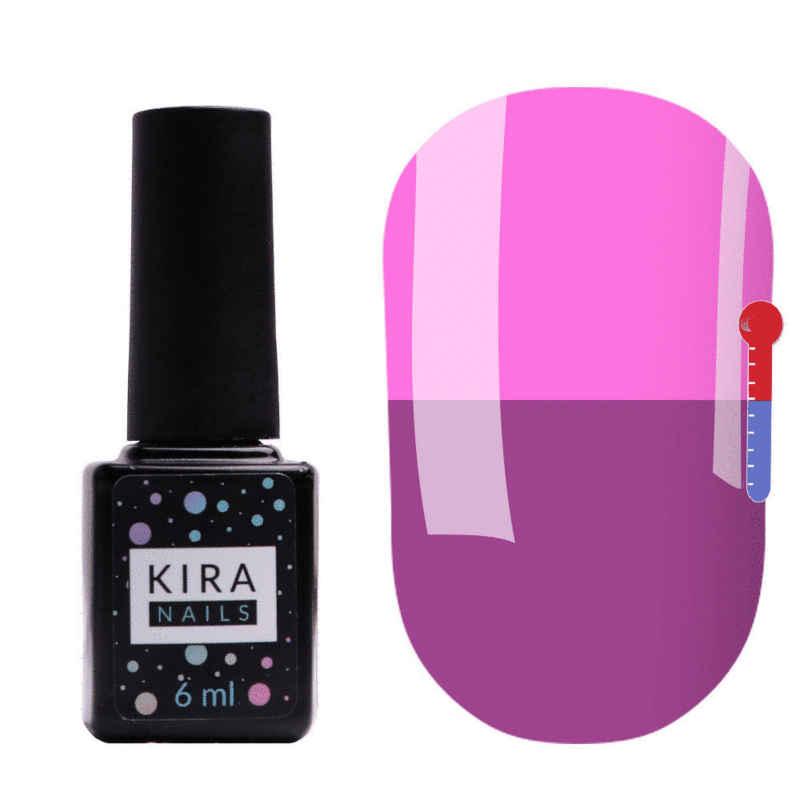 Термо гель-лак Kira Nails №T19 (фіолетовий, при нагріванні приглушений рожевий), 6 мл