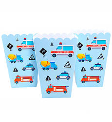Коробочки для солодкого і попкорну "Транспорт", (5 шт.), висота 14 см, Україна