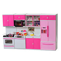 Игровая кухня для кукол на 4 секции со звуком и светом мебель для кукол (размер 32*49*7 см) 6612-27