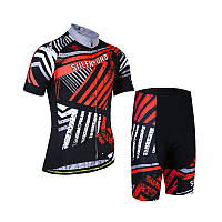 Велокостюм мужской Siilenyond XM-DT-050 Red Stripes S короткий рукав + шорты велоодежда (K/OPT-7935-28508)