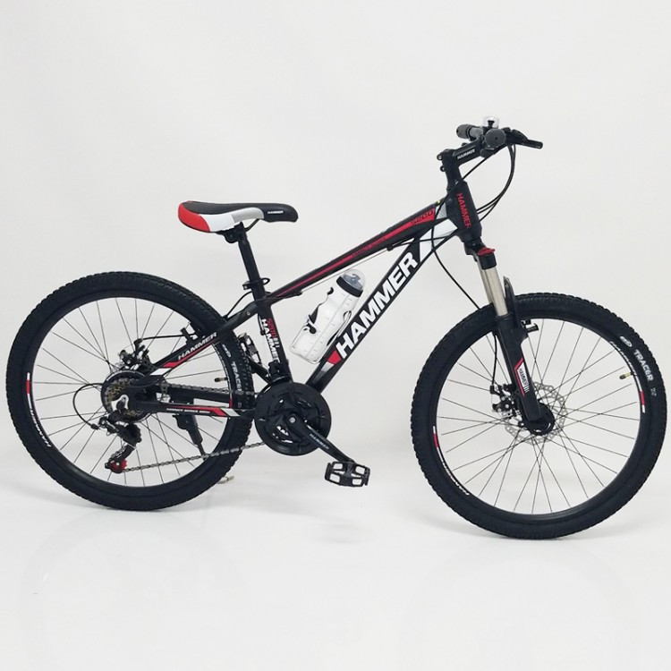 Спортивный велосипед 24 дюйма 14 рама S200 HAMMER с дополнительной опцией велокомпьютор цвет черно-красный - фото 1 - id-p1513595351